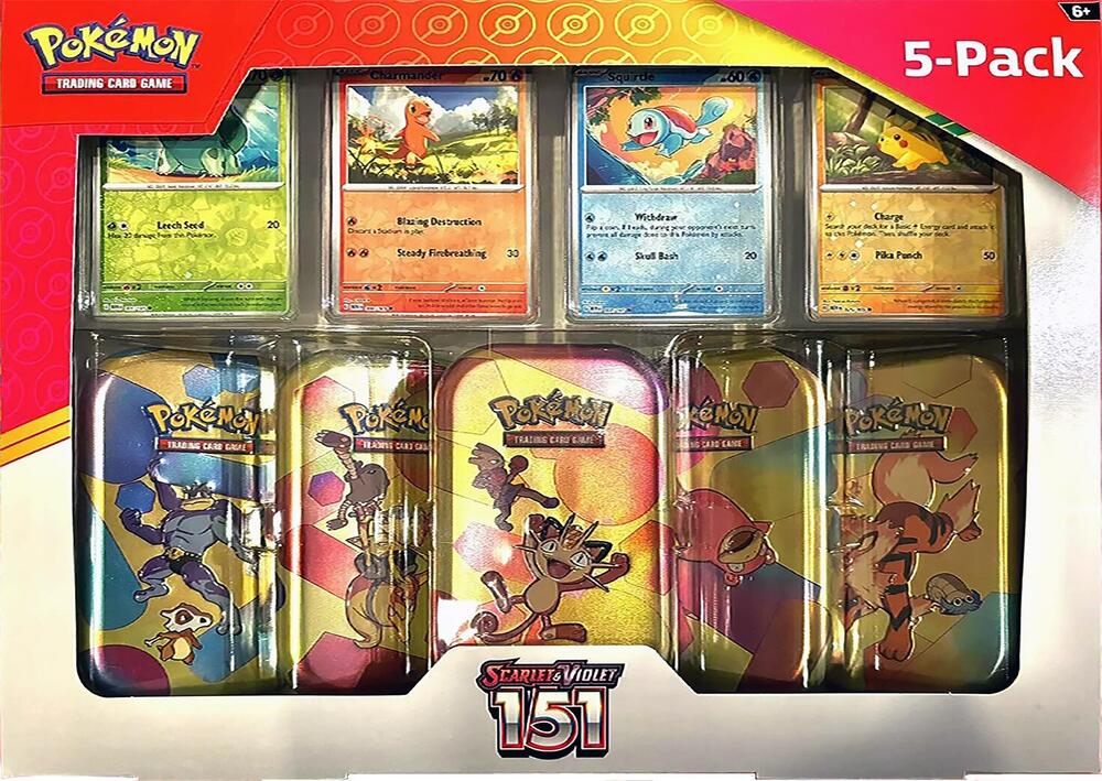 Pokemon 151 5-Pack Mini-Tins Pokemon Trading Card Game