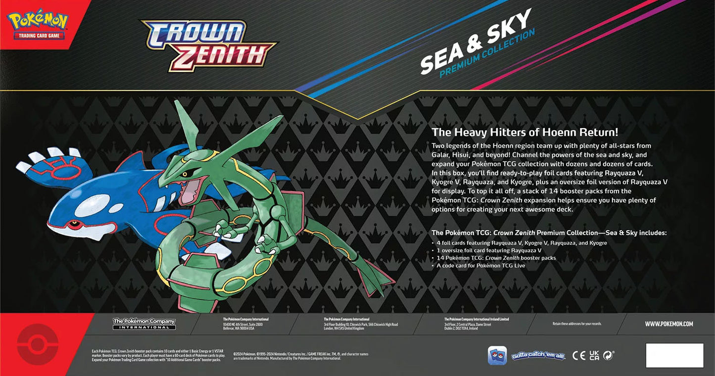 Crown Zenith Sea & Sky Premium Collection Pokemon Trading Card Game